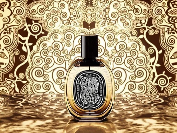 Bottle of Diptyque Oud Palao perfume, featuring a rich and luxurious oud fragrance that embodies elegance and warmth