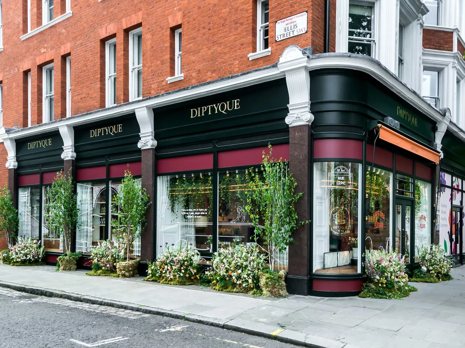 Diptyque's flagship store in Paris, showcasing luxury candles, perfumes, and home fragrances.