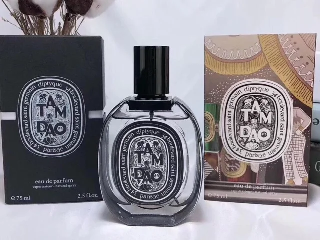 Diptyque Tam Dao Eau de Parfum and Eau de Toilette bottles side by side